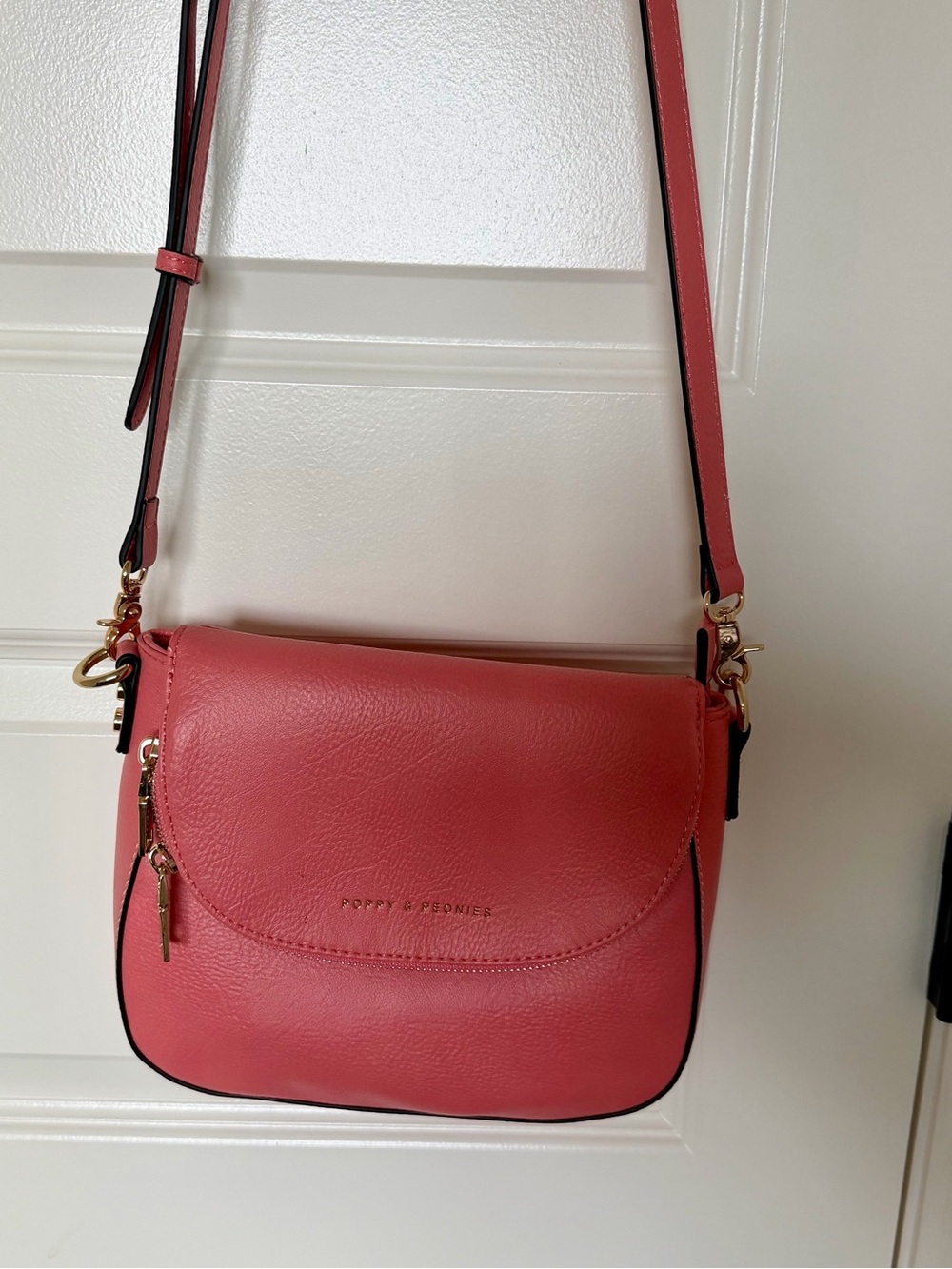 Poppy & Peonies Mini Downtown in Coral with matching Margaux wallet - Picture 4 of 13